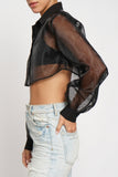 Organza Cropped Shirt - Greige Goods