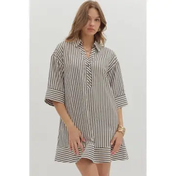 Stripe Mini Dress - Greige Goods