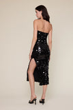 Sequin Side Slit Tube Midi