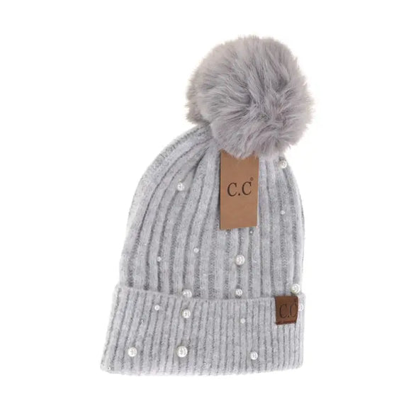 Pearl Pom Beanie