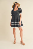 Ric Rac Puff Sleeve Mini - Greige Goods