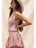 Checker Top & Mini Skort Set - Greige Goods