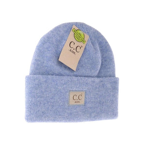 Kids Ribbed Patch Beanie - Greige Goods
