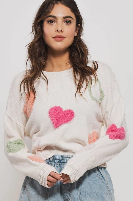 Heart of Fuzz Sweater - Greige Goods