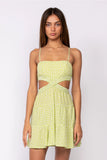 Floral Twisted Cutout Mini Dress - Greige Goods