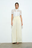 Pearl Embellished Lace Blouse - Greige Goods