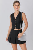 Front Button Vest & Skort Set