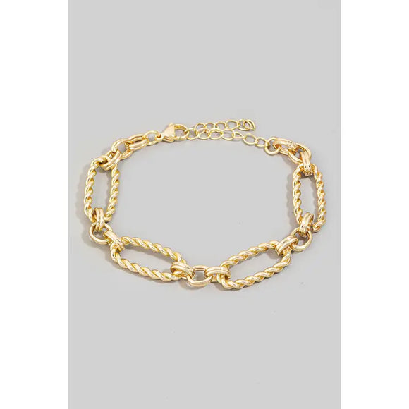 Twisted Oval Bracelet - Greige Goods