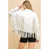 Fringe Faux Leather - Greige Goods