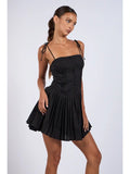 Tie Strap Pleated Mini Dress