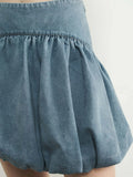 Denim Bubble Mini Skirt