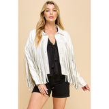 Fringe Faux Leather - Greige Goods
