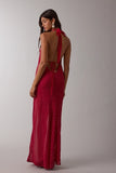 Sheer Halter Polka Dot Maxi
