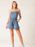 Acid Washed Denim Romper
