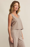 Sloane V-Neck Top - Greige Goods
