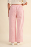 Striped Wide Leg Drawstring Pants
