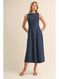 Sleeveless Denim Midi Dress - Greige Goods