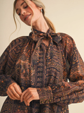 Vintage Print Mini Dress