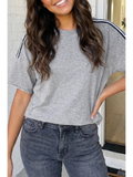 Striped Patchwork Oversized Tee