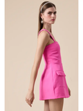 Square Neck Mini Dress - Greige Goods
