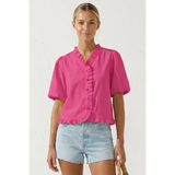 Ruffle Detail Bubble Top - Greige Goods