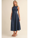 Sleeveless Denim Midi Dress - Greige Goods