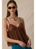 Floral Embroidered Cami Top - Greige Goods