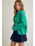 Long Sleeve Crew Neck Sweater Cardigan - Greige Goods