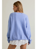 Long Sleeve Crew Neck Sweater Cardigan - Greige Goods