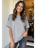 Striped Patchwork Oversized Tee