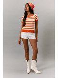 Short Sleeve Knit Sweater Top
