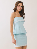 Lace Trim Detail Mini Skirt & Top Set
