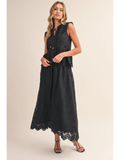 Black Scallop Top & Skirt Set - Greige Goods