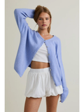 Long Sleeve Crew Neck Sweater Cardigan - Greige Goods