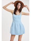 Square Neck Mini Dress - Greige Goods