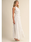 Flower Embroidery Maxi Dress - Greige Goods