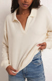 Nico Reverse Fleece Top - Greige Goods