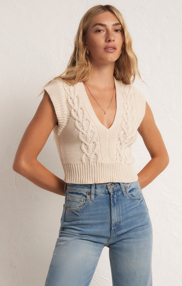 Roped In Sweater Vest - Greige Goods