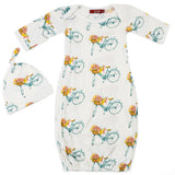 B Baby Gown/Hat Set - Greige Goods