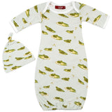 B Baby Gown/Hat Set - Greige Goods