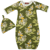 B Baby Gown/Hat Set - Greige Goods