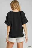 Jacquard Round Neck Top - Greige Goods