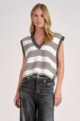 Deep V Sweater Vest - Greige Goods