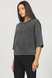 Octavia Embellished Tee - Greige Goods