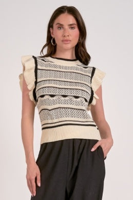 Ruffle Sweater Top - Greige Goods