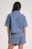 Cropped Denim Top - Greige Goods