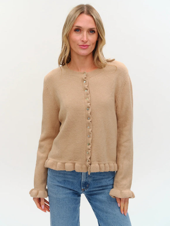 Chelsea Ruffle Trim Cardigan - Greige Goods