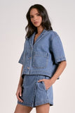 Cropped Denim Top - Greige Goods