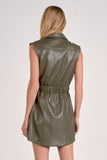 Leather Button Up Dress