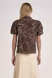 Puff Sleeve Printed Blouse - Greige Goods